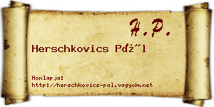 Herschkovics Pál névjegykártya