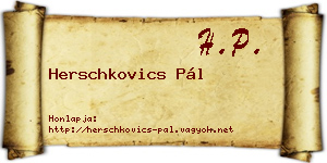 Herschkovics Pál névjegykártya